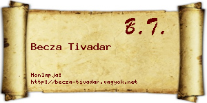 Becza Tivadar névjegykártya
